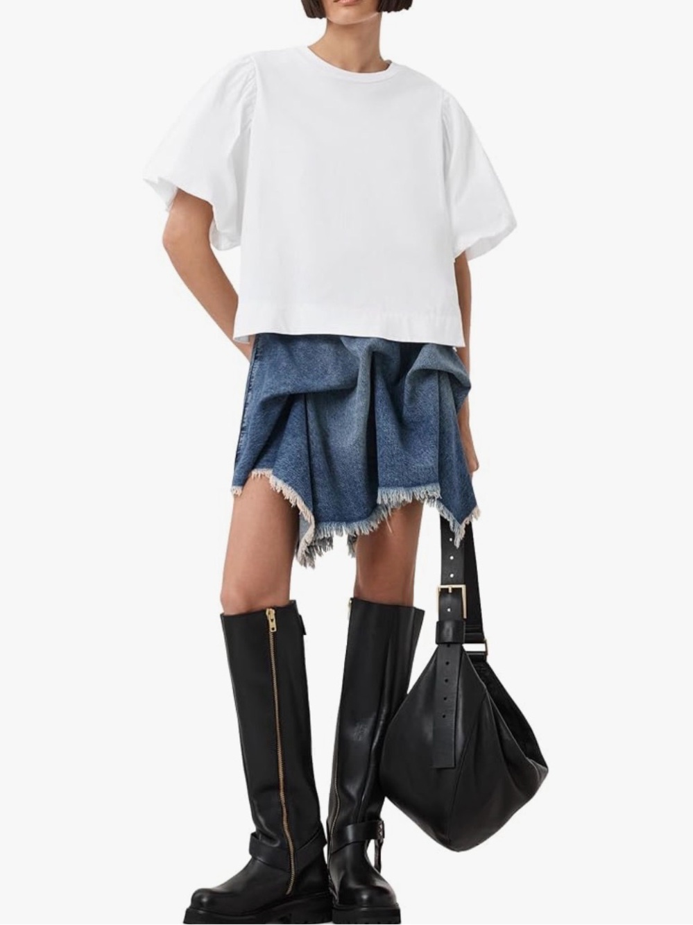 NWOT Sz M All Saints Jess Tee in Optic White